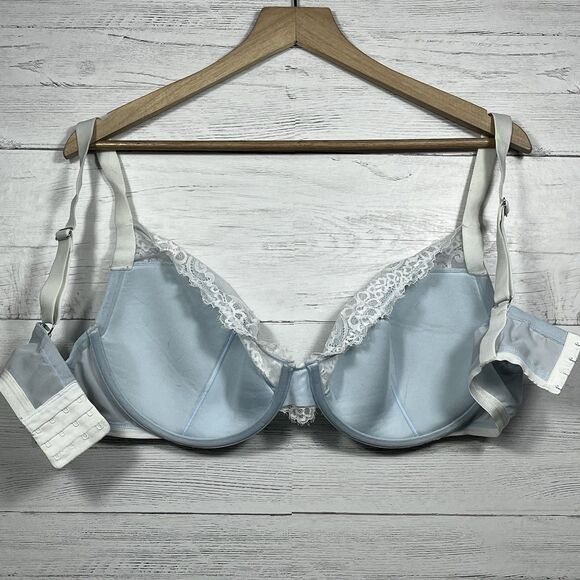 Adore Me light blue lace lightly lined balconette bra size 40DDD - Picture 5 of 6